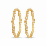 Traditional Micro Gold Plated Textured Designer Bangles | Ethnic Bangles - 5774-76