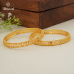 Traditional Micro Gold Plated Textured Designer Bangles | Ethnic Bangles - 5777-79