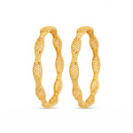 Traditional Micro Gold Plated Textured Designer Bangles | Ethnic Bangles - 5780-82