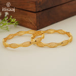 Traditional Micro Gold Plated Textured Designer Bangles | Ethnic Bangles - 5780-82