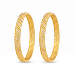 Traditional Micro Gold Plated Textured Designer Bangles | Ethnic Bangles - 5783-85