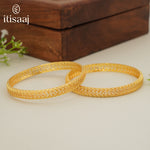 Traditional Micro Gold Plated Textured Designer Bangles | Ethnic Bangles - 5786-88