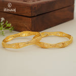 Traditional Micro Gold Plated Textured Designer Bangles | Ethnic Bangles - 5795-97