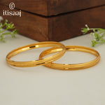 Traditional Micro Gold Plated Textured Designer Bangles | Ethnic Bangles - 5839-41