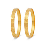 Traditional Micro Gold Plated Textured Designer Bangles | Ethnic Bangles - 5851-53