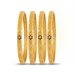 Traditional Micro Gold Plated Textured Designer Bangles | Ethnic Bangles (Set of 2 pair - 4 Pc) - 5799-801