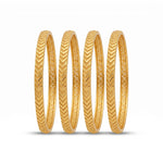Traditional Micro Gold Plated Textured Designer Bangles | Ethnic Bangles (Set of 2 pair - 4 Pc) - 5805-07