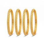 Traditional Micro Gold Plated Textured Designer Bangles | Ethnic Bangles (Set of 2 pair - 4 Pc) - 5808-10