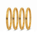 Traditional Micro Gold Plated Textured Designer Bangles | Ethnic Bangles (Set of 2 pair - 4 Pc) - 5811-13