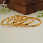 Traditional Micro Gold Plated Textured Designer Bangles | Ethnic Bangles (Set of 2 pair - 4 Pc) - 5814-16