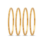 Traditional Micro Gold Plated Textured Designer Bangles | Ethnic Bangles (Set of 2 pair - 4 Pc) - 5827-29