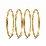 Traditional Micro Gold Plated Textured Designer Bangles | Ethnic Bangles (Set of 2 pair - 4 Pc) - 5830-32