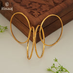 Traditional Micro Gold Plated Textured Designer Bangles | Ethnic Bangles (Set of 2 pair - 4 Pc) - 5830-32