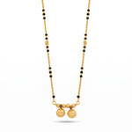 Traditional Micro Gold Plated Vati Mangalsutra with Black Bead Chain - 1177