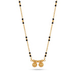 Traditional Micro Gold Plated Vati Mangalsutra with Black Bead Chain - 3881